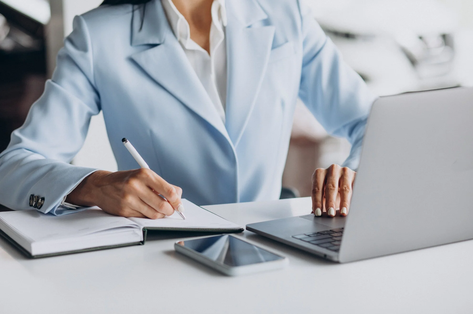 business woman working in office on computer